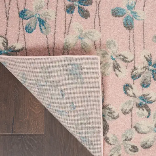 Ivory And Blue Floral Area Rug Photo 9