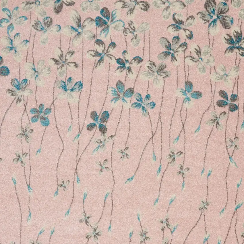 Ivory And Blue Floral Area Rug Photo 6