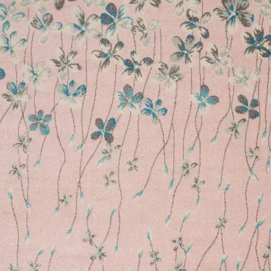 Ivory And Blue Floral Area Rug Photo 7