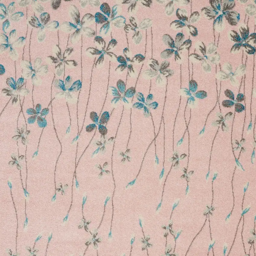 Ivory And Blue Floral Area Rug Photo 7