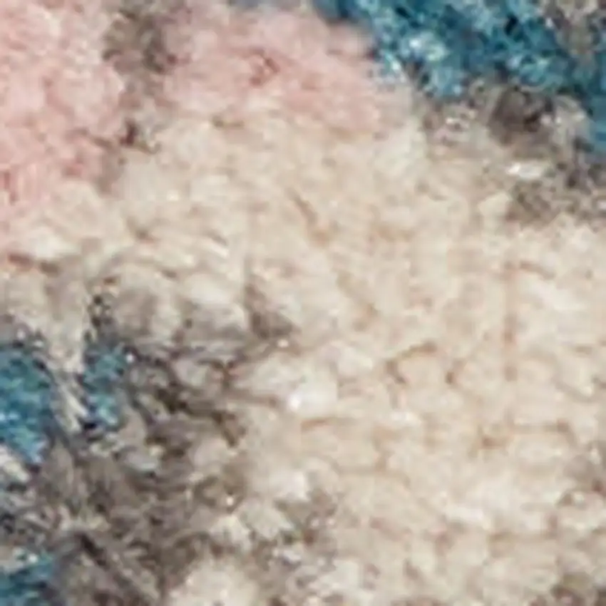 Ivory And Blue Floral Area Rug Photo 2