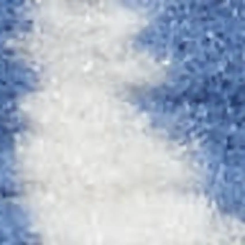 Ivory And Blue Floral Distressed Area Rug Photo 2