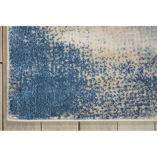 Ivory And Blue Floral Non Skid Area Rug Photo 8