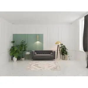 Photo of Ivory And Blue Geometric Area Rug