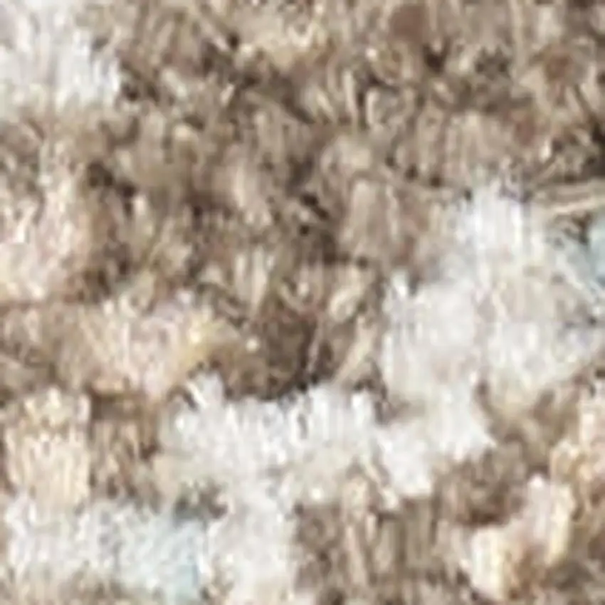 Ivory And Blue Geometric Area Rug Photo 3