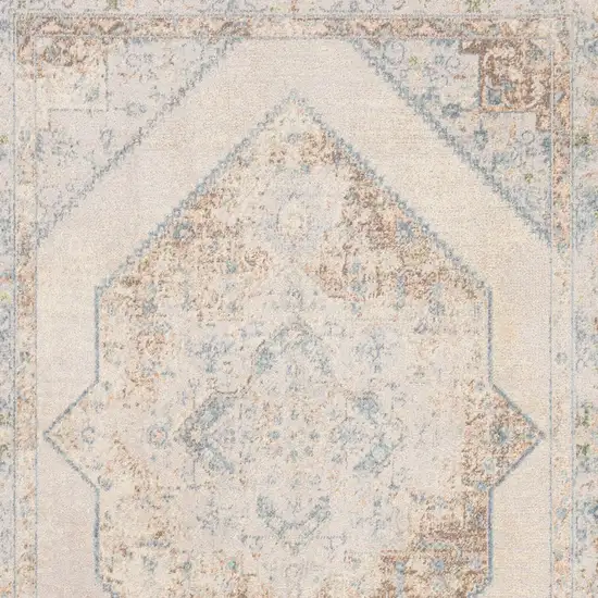 Ivory And Blue Geometric Area Rug Photo 8