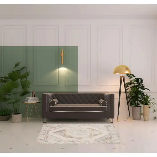 Ivory And Blue Geometric Area Rug Photo 1