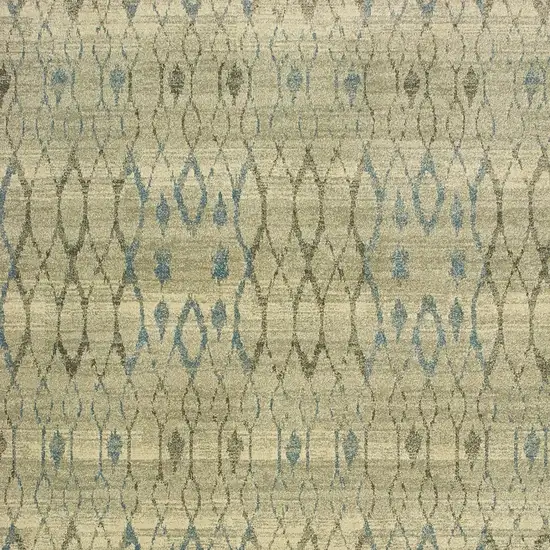 Ivory And Blue Geometric Area Rug Photo 9