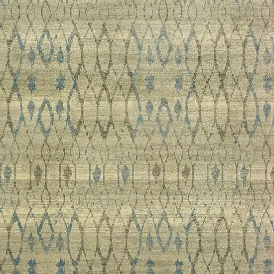 Ivory And Blue Geometric Area Rug Photo 6