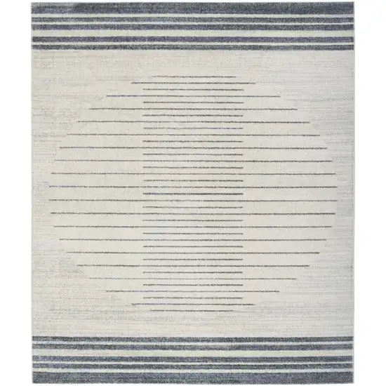 Ivory And Blue Geometric Washable Area Rug Photo 7