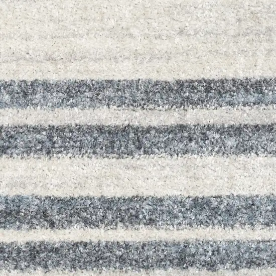 Ivory And Blue Geometric Washable Area Rug Photo 3