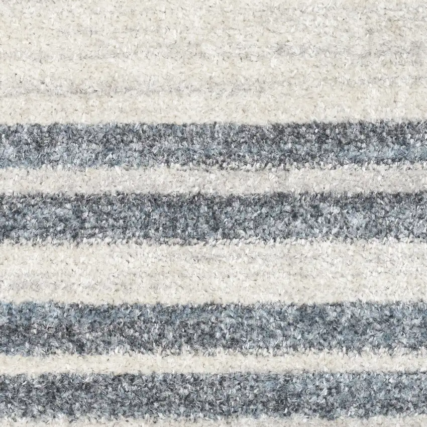 Ivory And Blue Geometric Washable Area Rug Photo 3