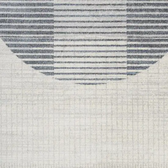 Ivory And Blue Geometric Washable Area Rug Photo 3