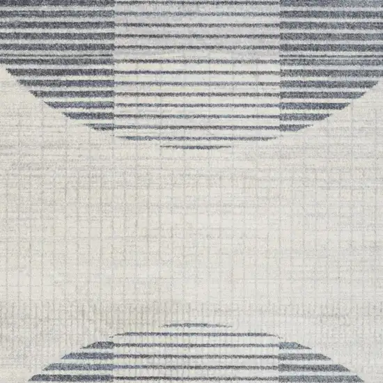 Ivory And Blue Geometric Washable Area Rug Photo 7