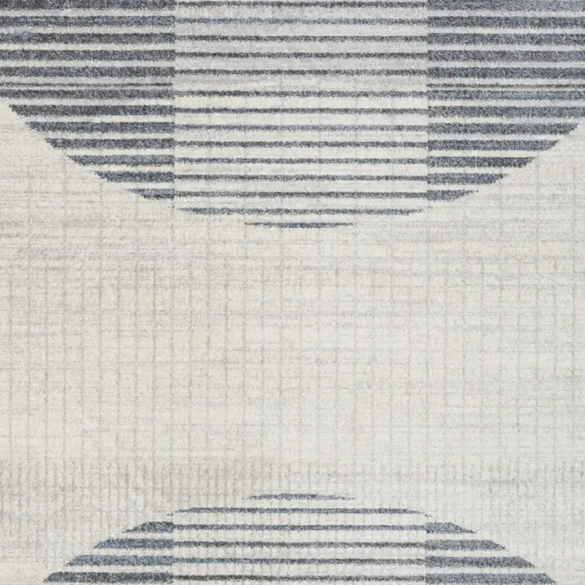 Ivory And Blue Geometric Washable Area Rug Photo 7