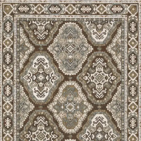 Ivory And Blue Medallion Area Rug Photo 5