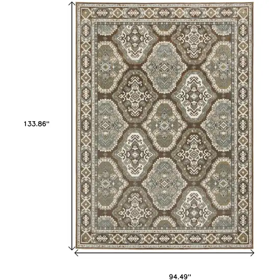 Ivory And Blue Medallion Area Rug Photo 3