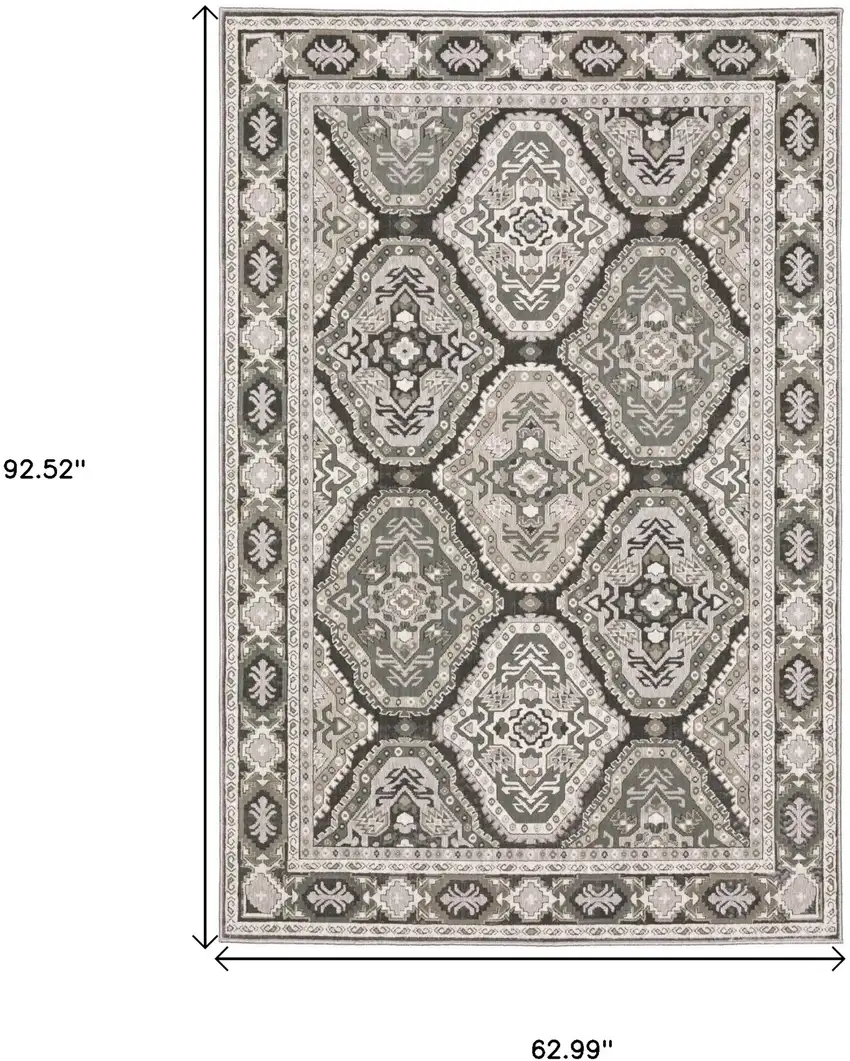 Ivory And Blue Medallion Area Rug Photo 3