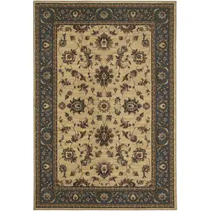 Photo of Ivory And Blue Oriental Area Rug