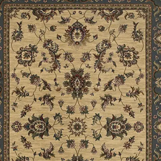 Ivory And Blue Oriental Area Rug Photo 3