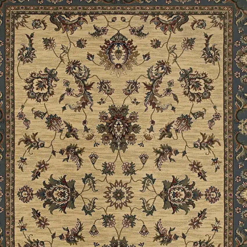 Ivory And Blue Oriental Area Rug Photo 3