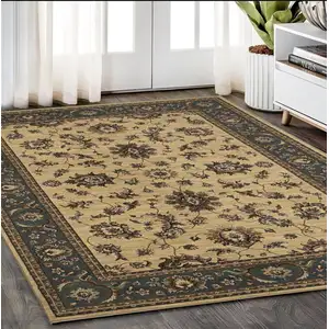 Photo of Ivory And Blue Oriental Area Rug