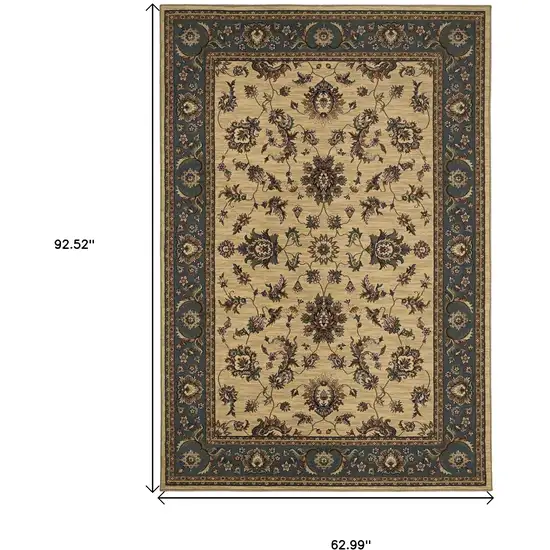 Ivory And Blue Oriental Area Rug Photo 5