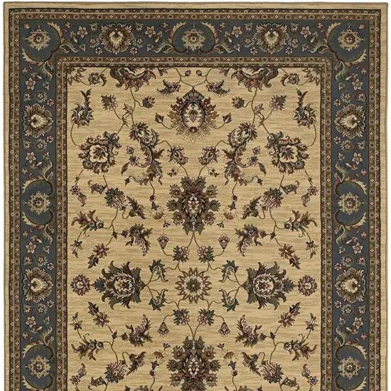 Ivory And Blue Oriental Area Rug Photo 4