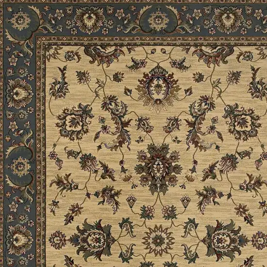 Ivory And Blue Oriental Area Rug Photo 3