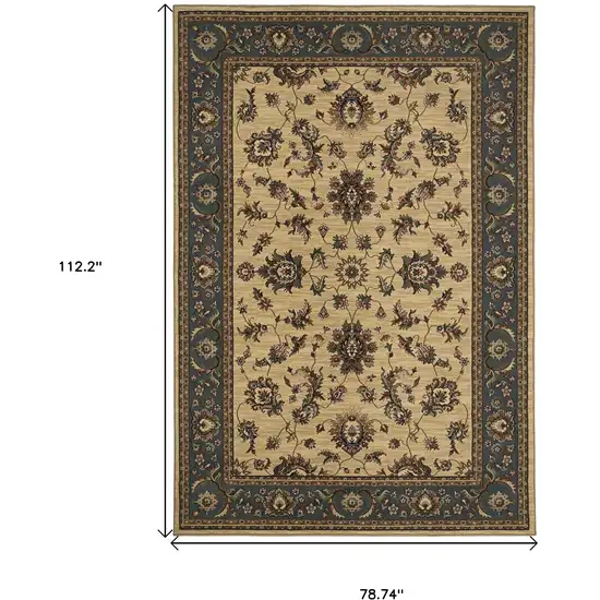 Ivory And Blue Oriental Area Rug Photo 5