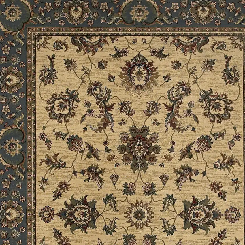 Ivory And Blue Oriental Area Rug Photo 3
