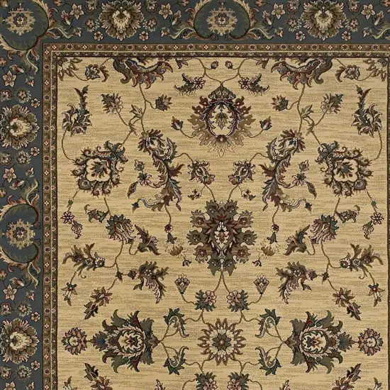 Ivory And Blue Oriental Area Rug Photo 3