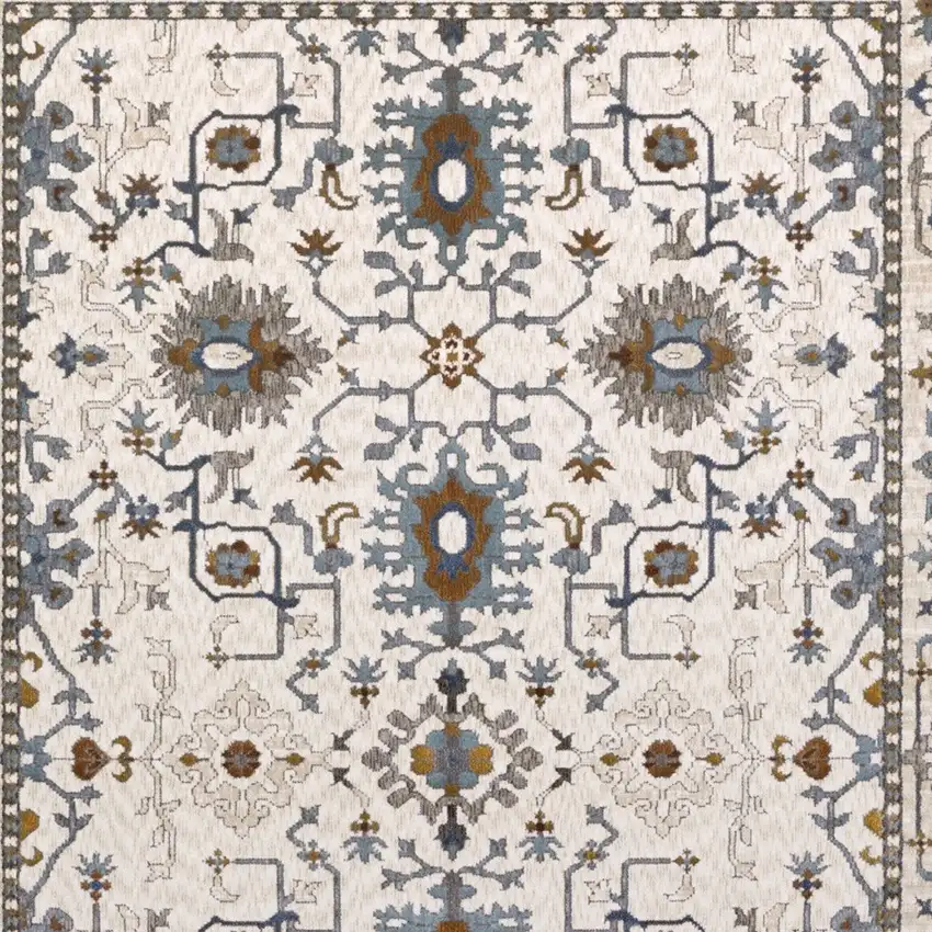 Ivory And Blue Oriental Area Rug Photo 8