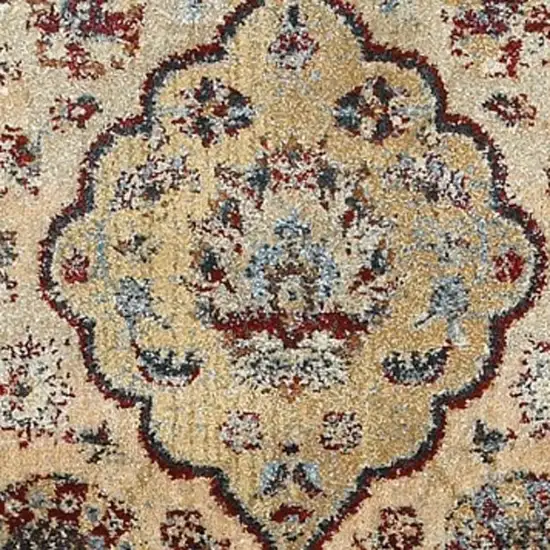 Ivory And Blue Oriental Area Rug Photo 4