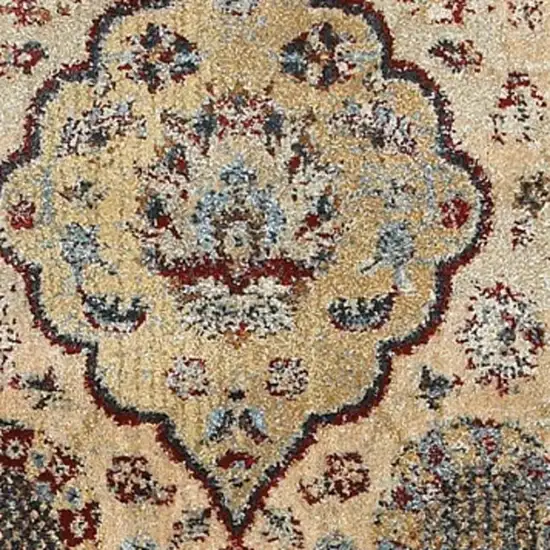 Ivory And Blue Oriental Area Rug Photo 7