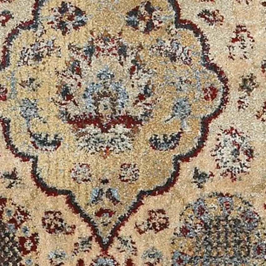 Ivory And Blue Oriental Area Rug Photo 8