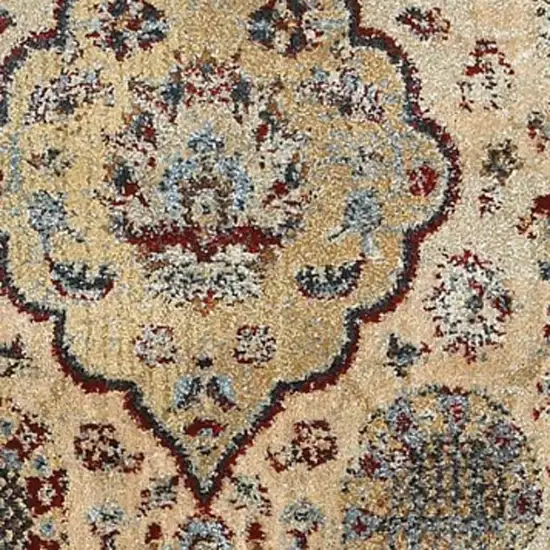 Ivory And Blue Oriental Area Rug Photo 5