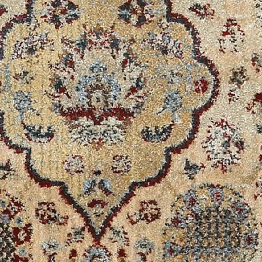 Ivory And Blue Oriental Area Rug Photo 5