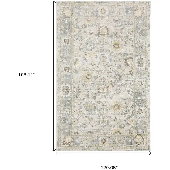 Ivory And Blue Oriental Hand Tufted Area Rug Photo 3