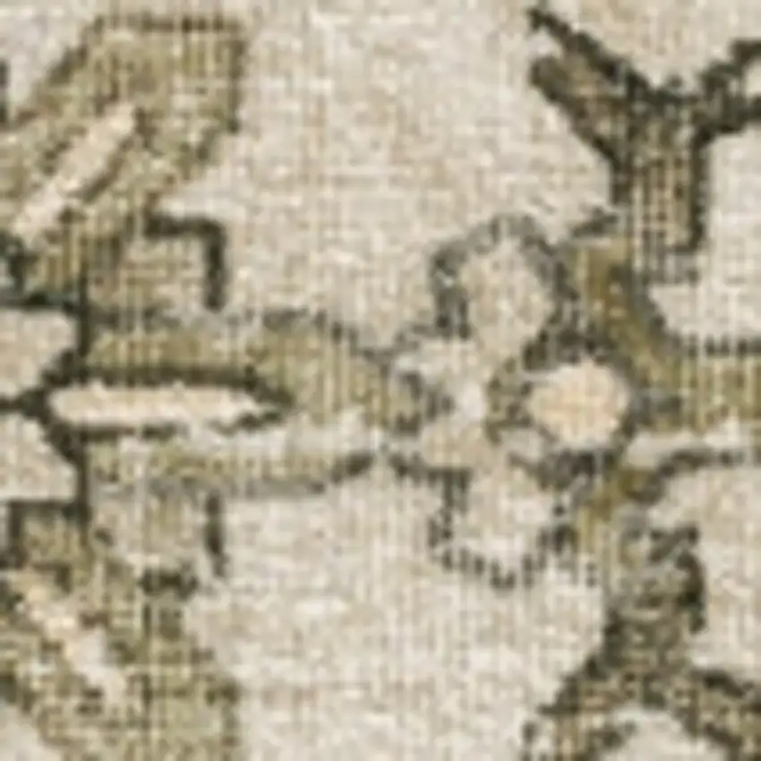 Ivory And Blue Oriental Printed Stain Resistant Non Skid Area Rug Photo 9