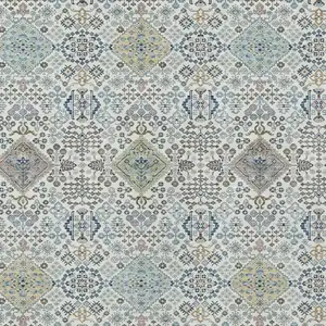 Photo of Ivory And Blue Oriental Washable Indoor Outdoor Area Rug