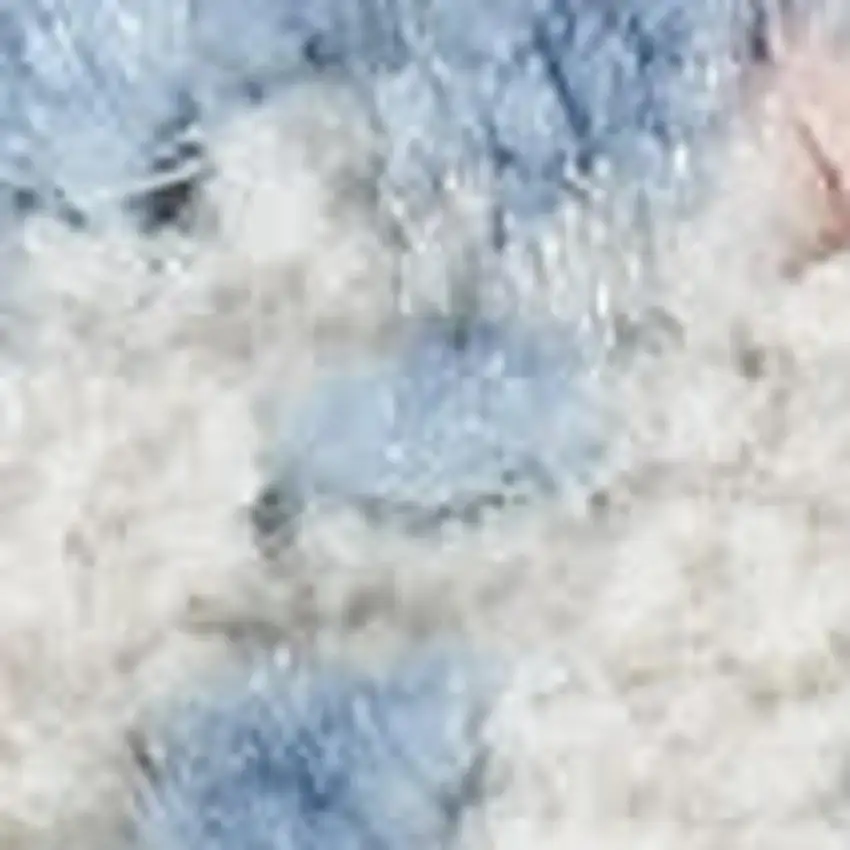Ivory And Blue Seashell and Coral Area Rug Photo 3