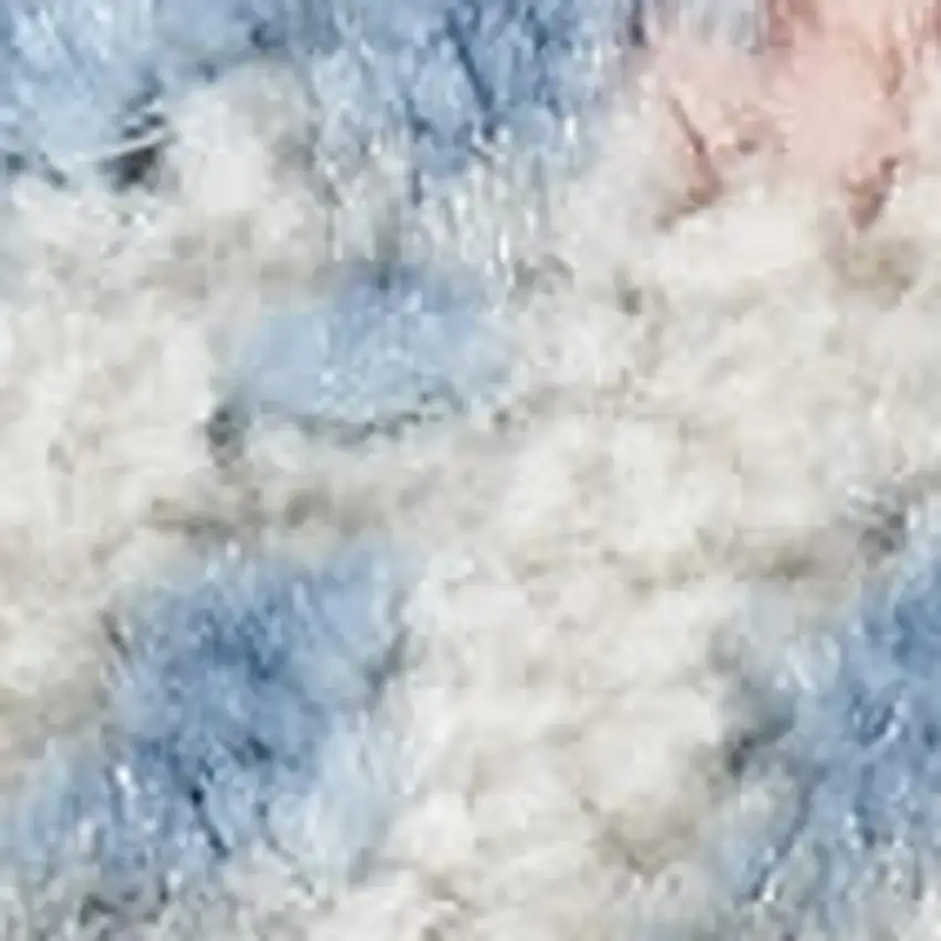 Ivory And Blue Seashell and Coral Area Rug Photo 4