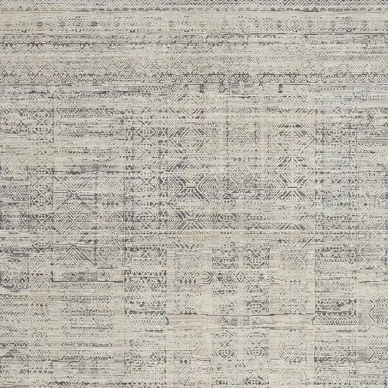 Ivory And Blue Southwestern Distressed Area Rug With Fringe Photo 7