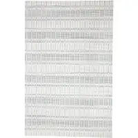 Photo of Ivory And Blue Striped Hand Woven Area Rug