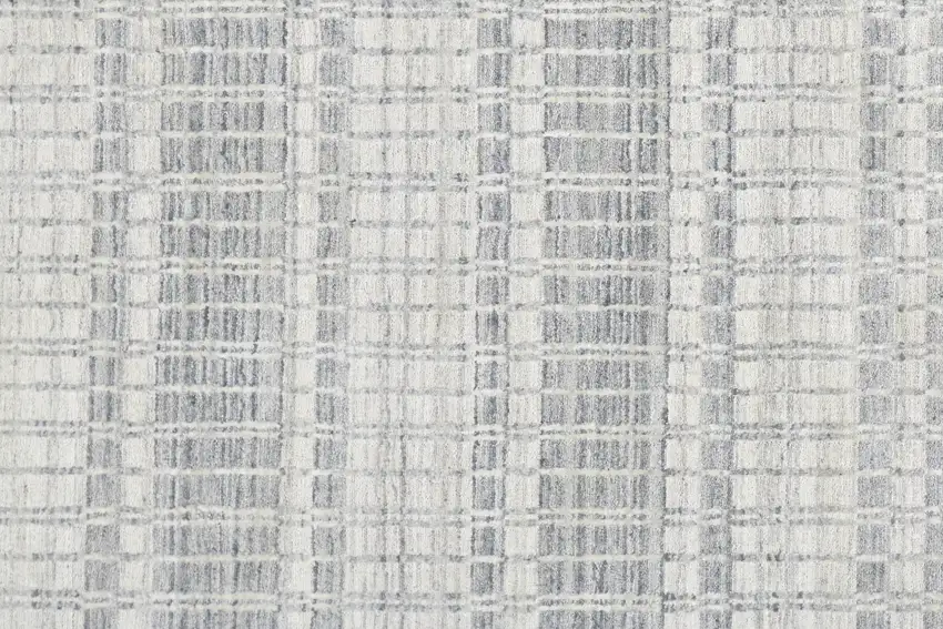 Ivory And Blue Striped Hand Woven Area Rug Photo 8