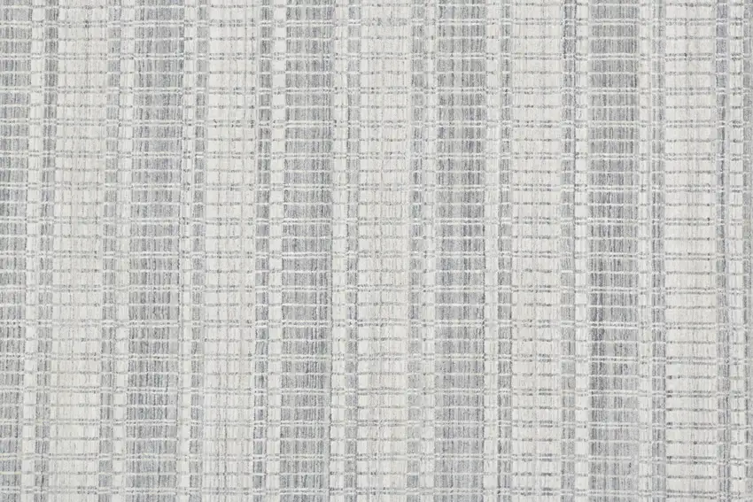 Ivory And Blue Striped Hand Woven Area Rug Photo 9