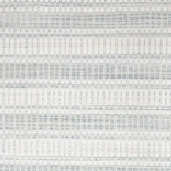Ivory And Blue Striped Hand Woven Area Rug Photo 3