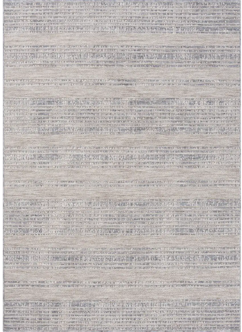 Ivory And Blue Striped Indoor Outdoor Area Rug Photo 1