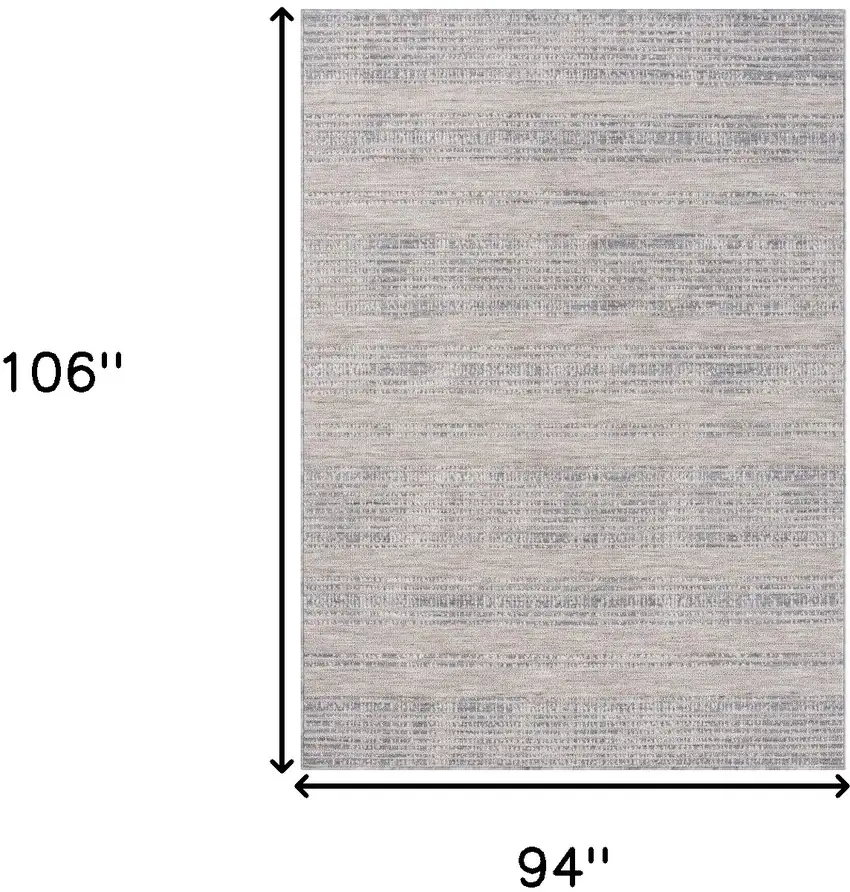 Ivory And Blue Striped Indoor Outdoor Area Rug Photo 9
